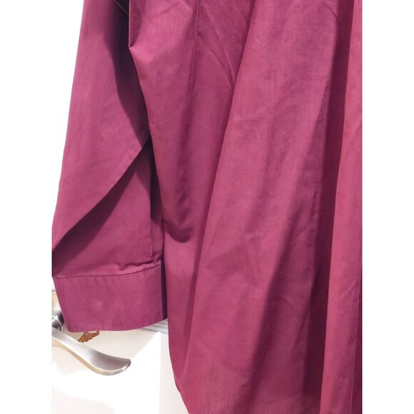 Kilburne & Finch Men’s Dress Shirt 17 34/35 Burgundy – Classic Fit Long Sleeve - Picture 12 of 13